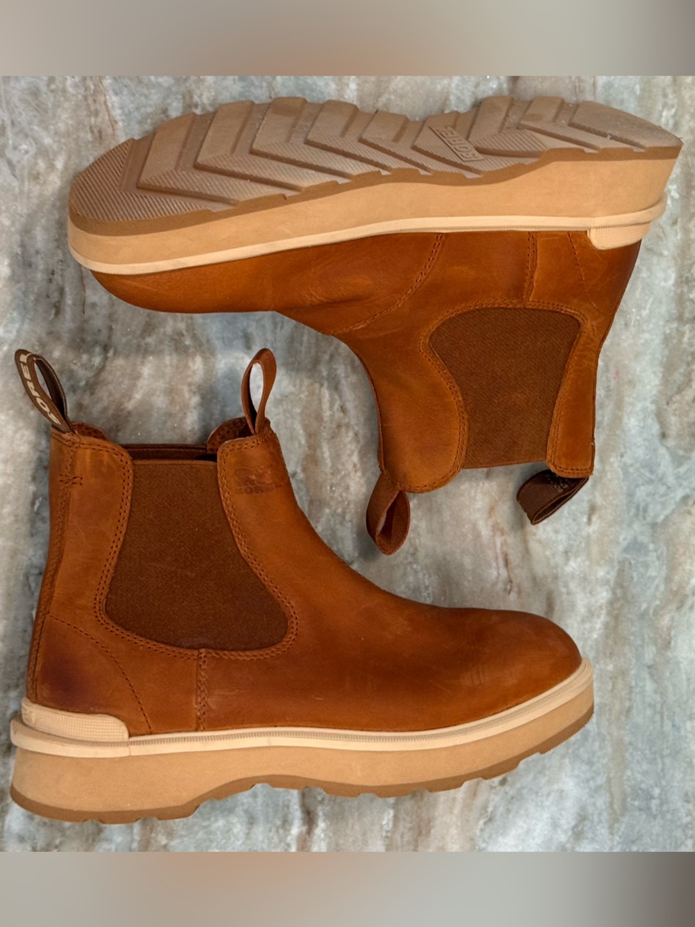 Women’s SOREL Hi-Line Chelsea brown leather platform boots- Size 8.5 - Picture 10 of 10